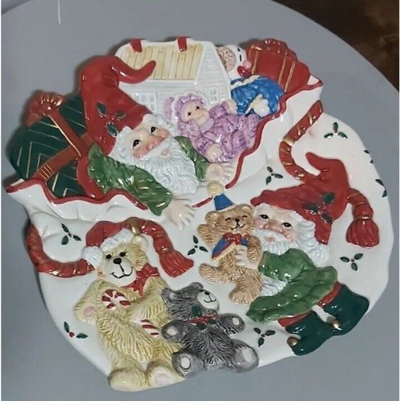 Fitz & Floyd Holiday Elf Christmas 3D Plate 2003 - Picture 3 of 9